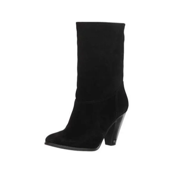 Michael Kors Divia Bootie Black Suede High Heel Boots Women's Sz. 8 US 38 EU - Picture 9 of 9